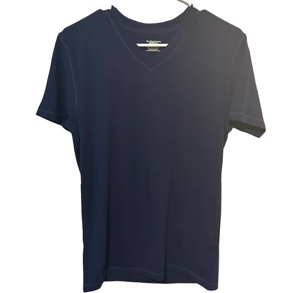 Polo Ralph Lauren Stretch Jersey V Neck Navy Tee